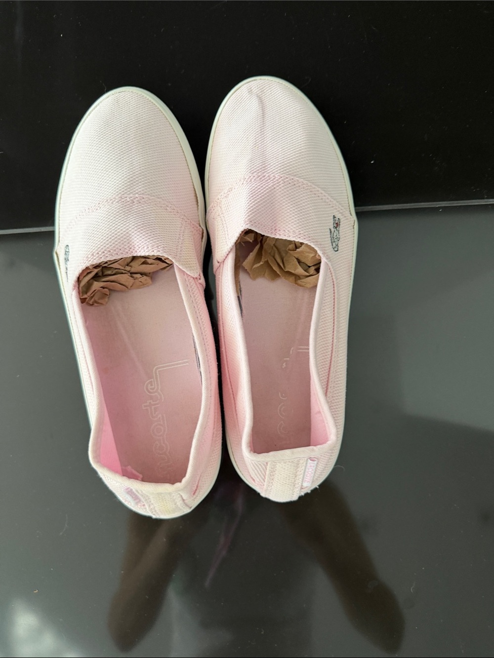 Lacoste Pink Slip-On Canvas Flats